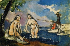 Bathers and Fisherman with a Line by Oil Painting Reproduction