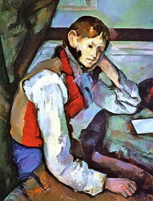 Boy in a Red Vest II by Oil Painting Reproduction