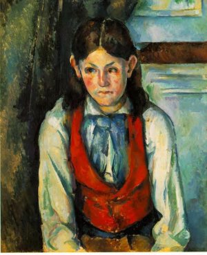 Boy in a Red Vest by Oil Painting Reproduction