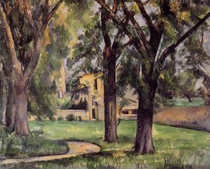 Chestnut Tree and Farm at Jas de Bouffan by Oil Painting Reproduction