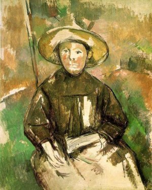 Child with Straw Hat by Oil Painting Reproduction