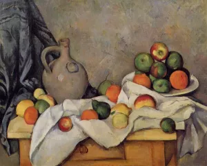 Curtain, Jug and Fruit