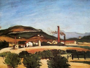 Factories Near Mont de Cengle by Oil Painting Reproduction