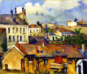 Group of Houses by Oil Painting Reproduction