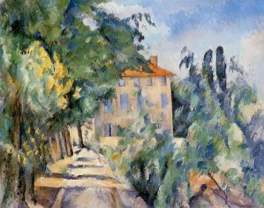 House with Red Roof by Paul Cezanne Oil Painting Reproduction