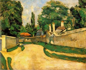 Houses Along a Road by Paul Cezanne Oil Painting Reproduction