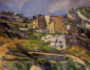 Houses in Provence - the Riaux Valley near L'Estaque by Paul Cezanne Oil Painting Reproduction