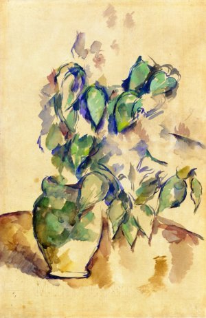 Leaves in a Green Pot by Oil Painting Reproduction