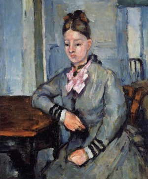 Madame Cezanne Leaning on Her Elbow by Oil Painting Reproduction