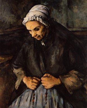 Old Woman with a Rosary by Oil Painting Reproduction