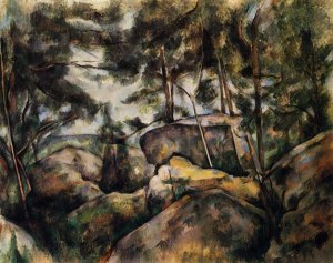 Rocks at Fountainebleau by Oil Painting Reproduction