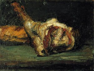 Still Life - Bread and Leg of Lamb by Oil Painting Reproduction