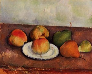 Still Life - Plate and Fruit by Oil Painting Reproduction