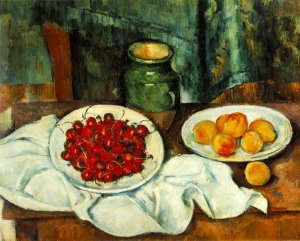 Still Life with a Plate of Cherries by Oil Painting Reproduction