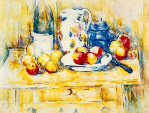 Still Life with Apples, a Bottle and a Milk Pot by Oil Painting Reproduction