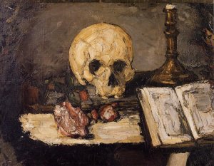 Still Life with Skull and Candlestick by Oil Painting Reproduction