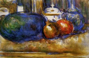 Still Life with Watermelon and Pomegranates by Oil Painting Reproduction