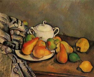 Sugarbowl, Pears and Tablecloth by Oil Painting Reproduction