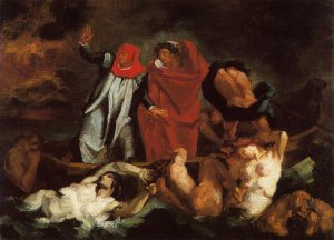 The Barque of Dante after Delacroix by Oil Painting Reproduction