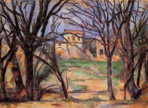 Trees and Houses by Oil Painting Reproduction