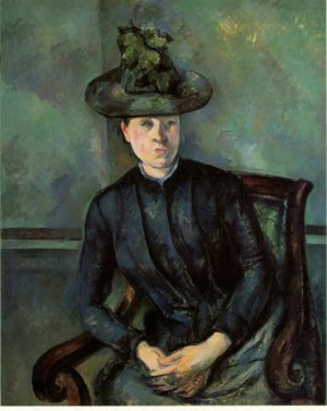 Woman in a Green Hat also known as Madame Cezanne by Oil Painting Reproduction