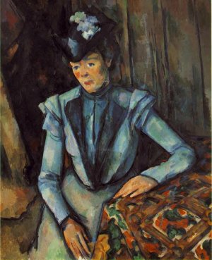 Woman in Blue by Oil Painting Reproduction